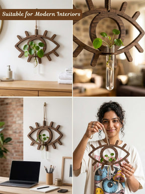 Evil Eye Wooden Test Tube Planter - 1 pc