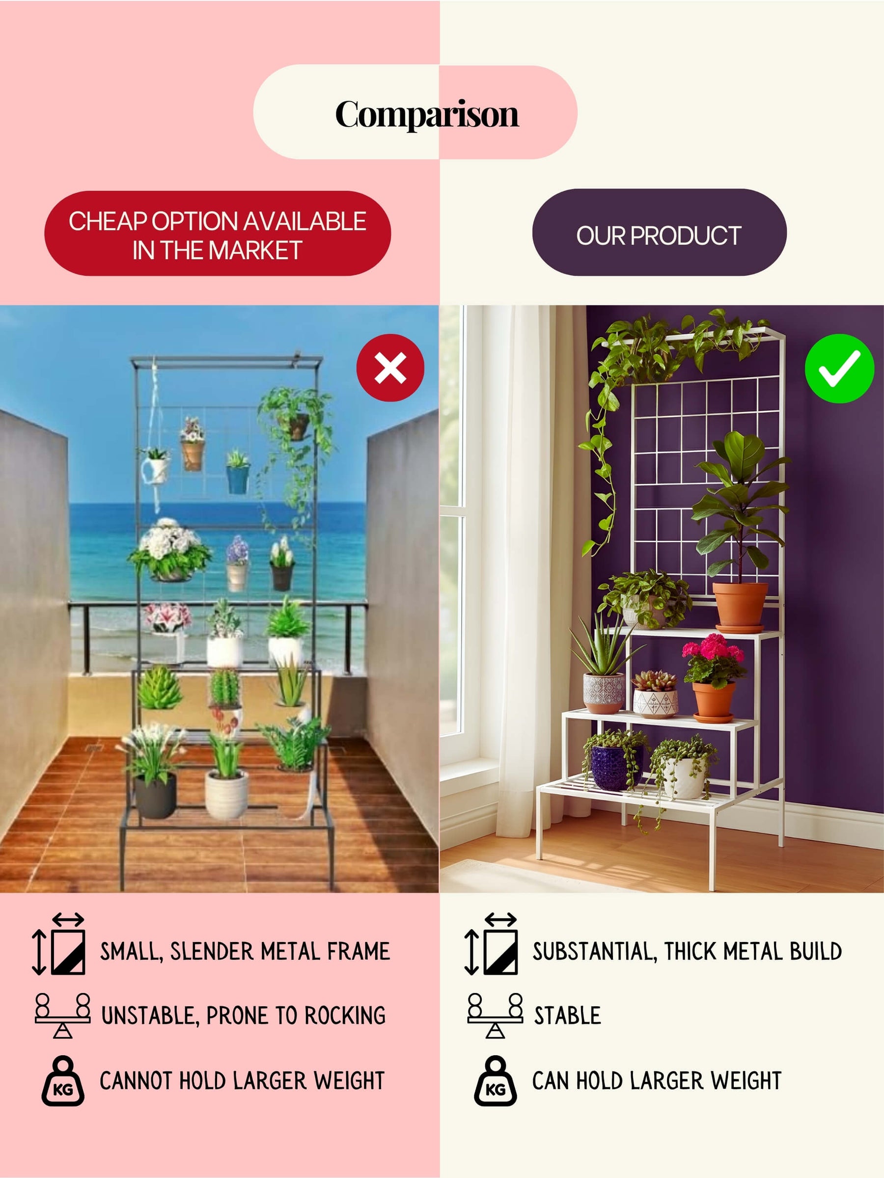 metal plant stand, metal planters