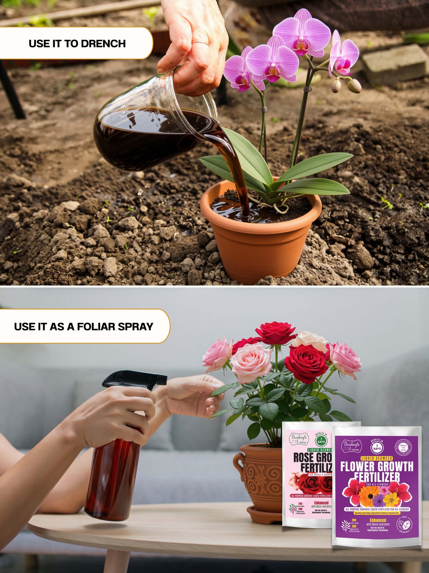 Liquid Organic Fertilizer Combo - All Flowers & Roses