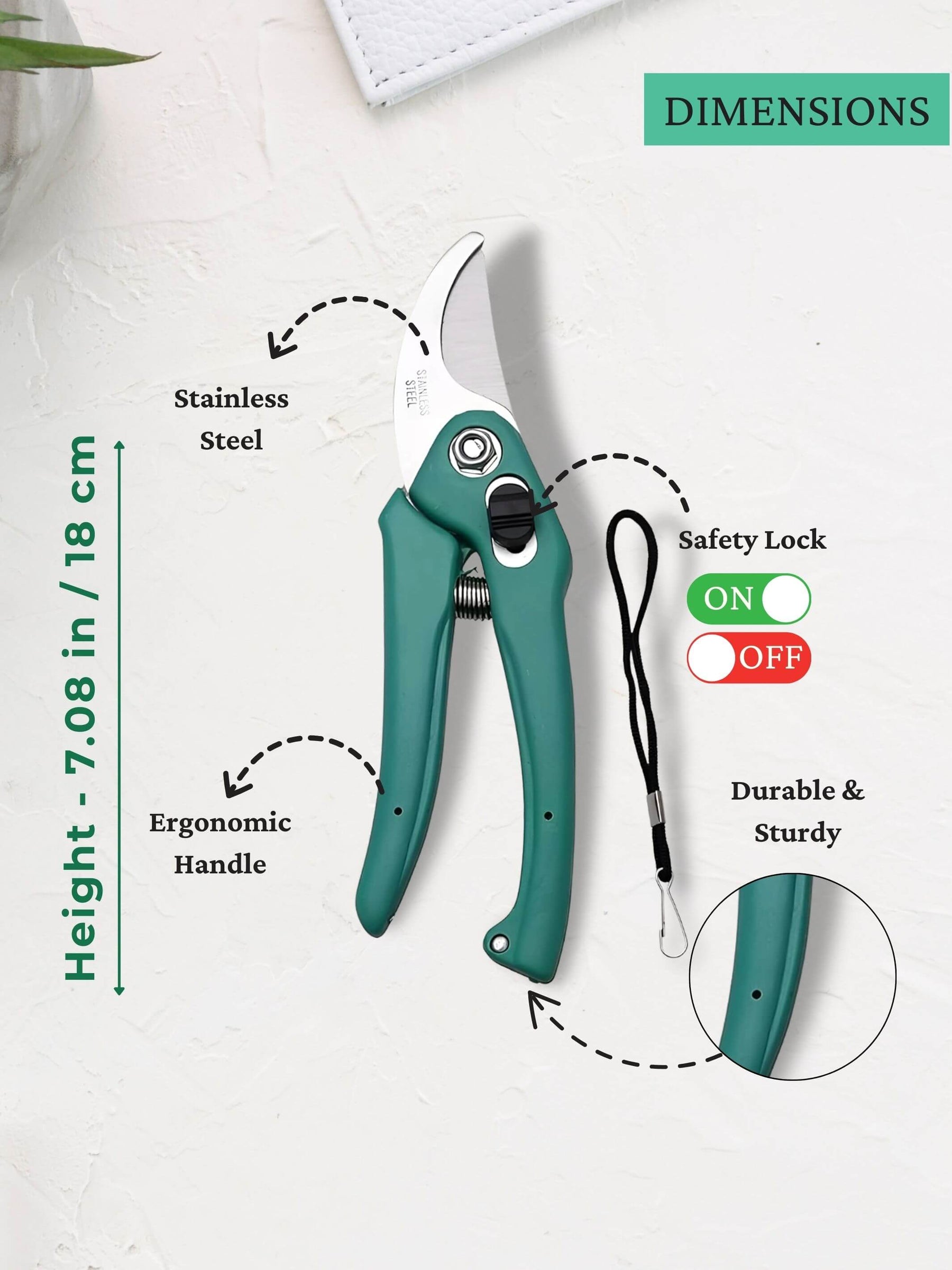 Gardening Tool Combo: Khurpi (Trowel) + Pruner