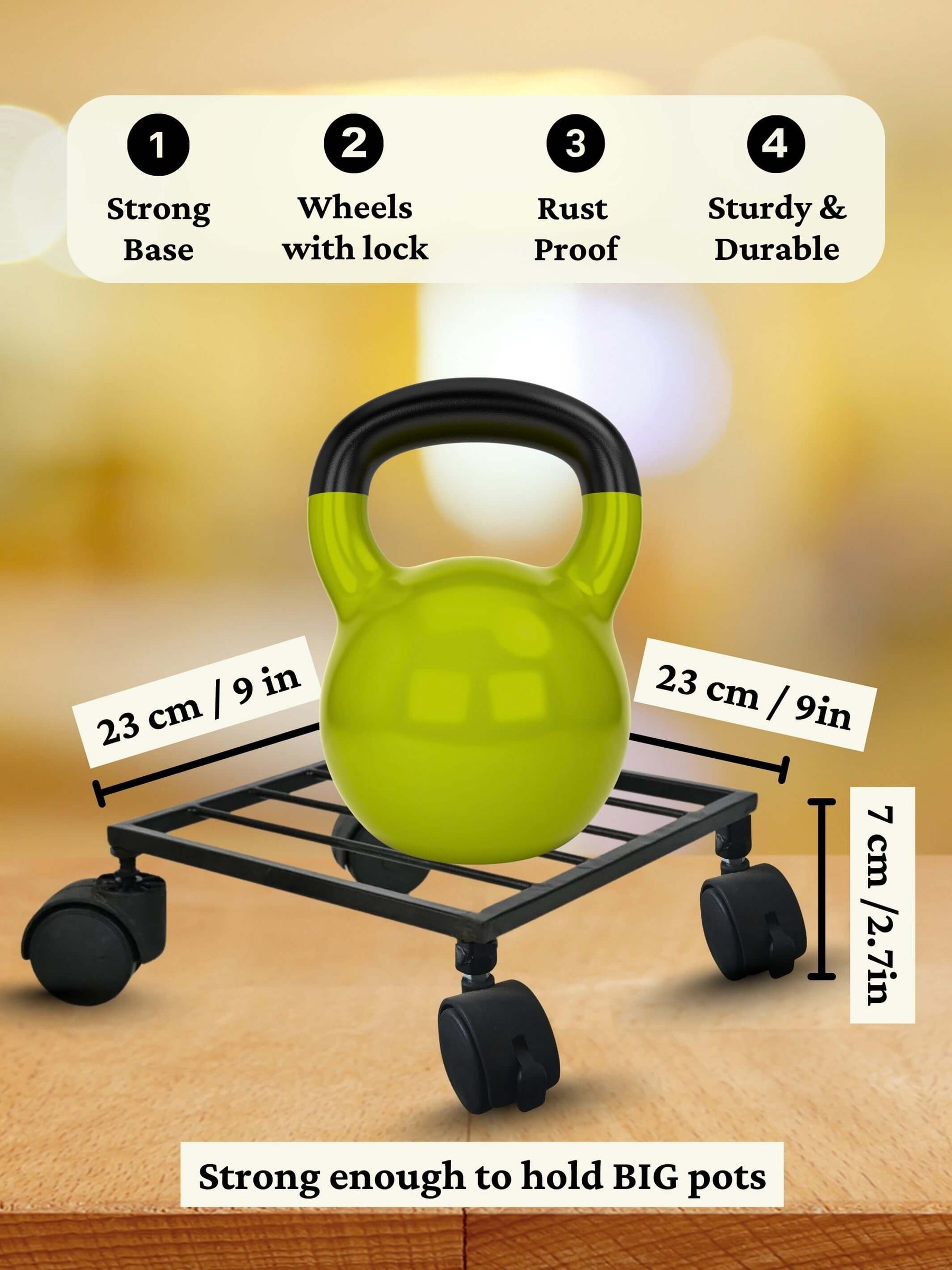 Metal Plant Stand with Wheels (3 pcs)