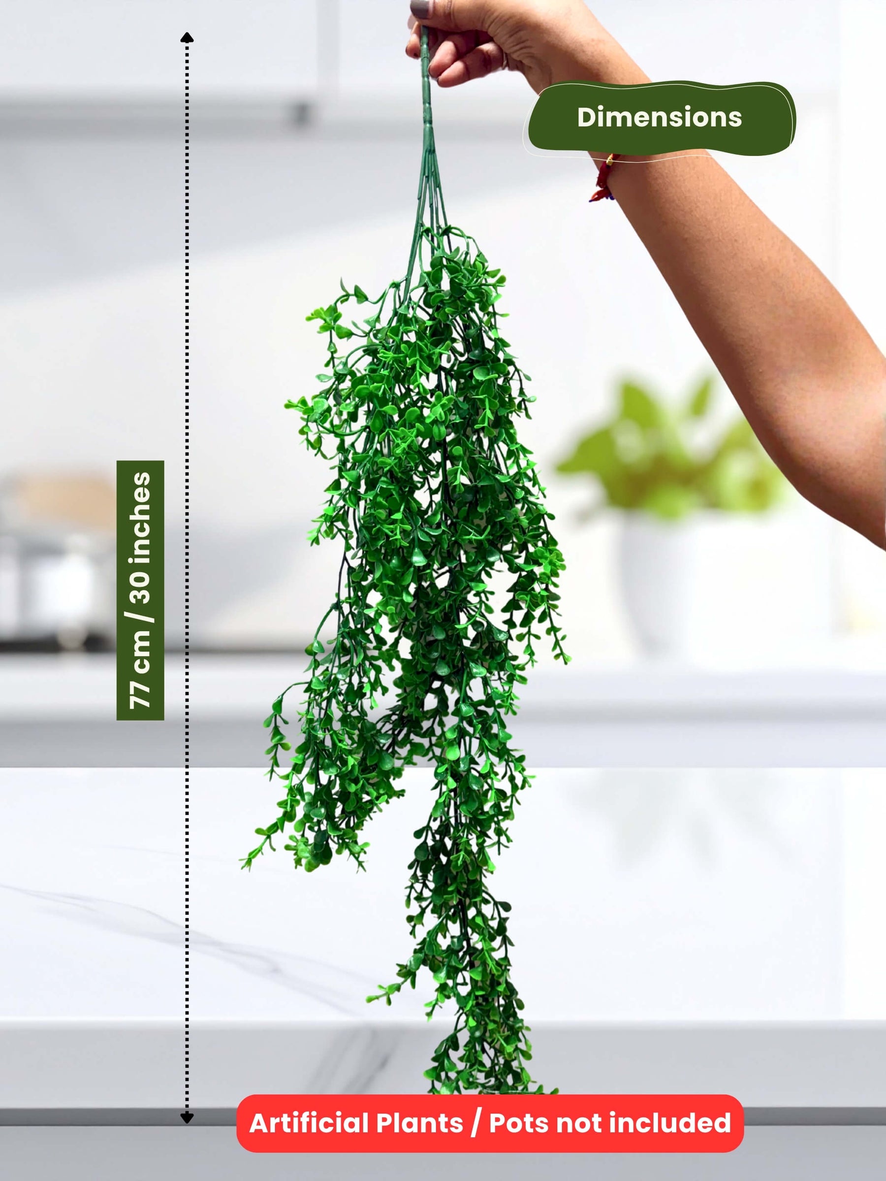 Artificial Hanging Plants – Pack of 2 | Low Maintenance Home Décor