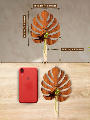 Wooden Monstera Wall Planter - 1 pc