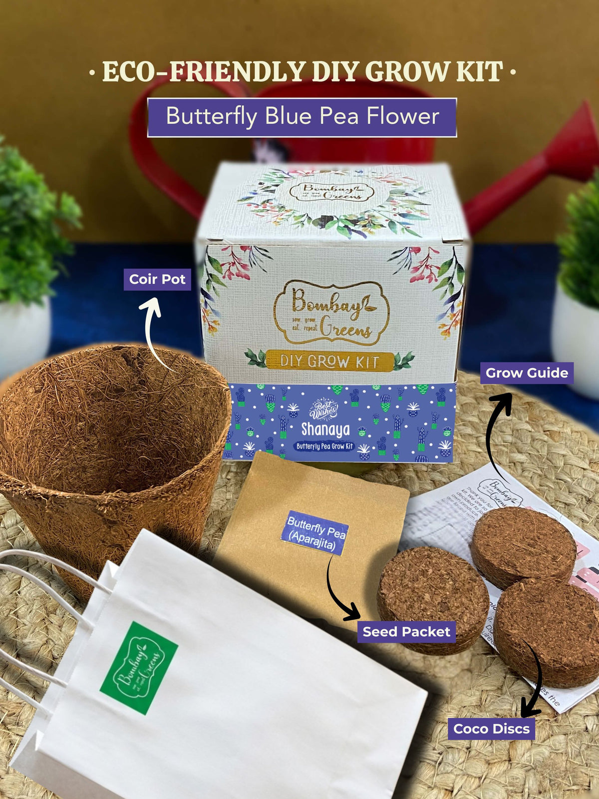 DIY Butterfly Pea Flower Gardening Kit (Pack of 20) - Customised Gifting