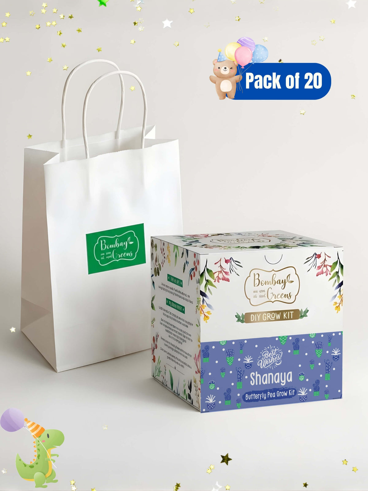 DIY Butterfly Pea Flower Gardening Kit (Pack of 20) - Customised Gifting