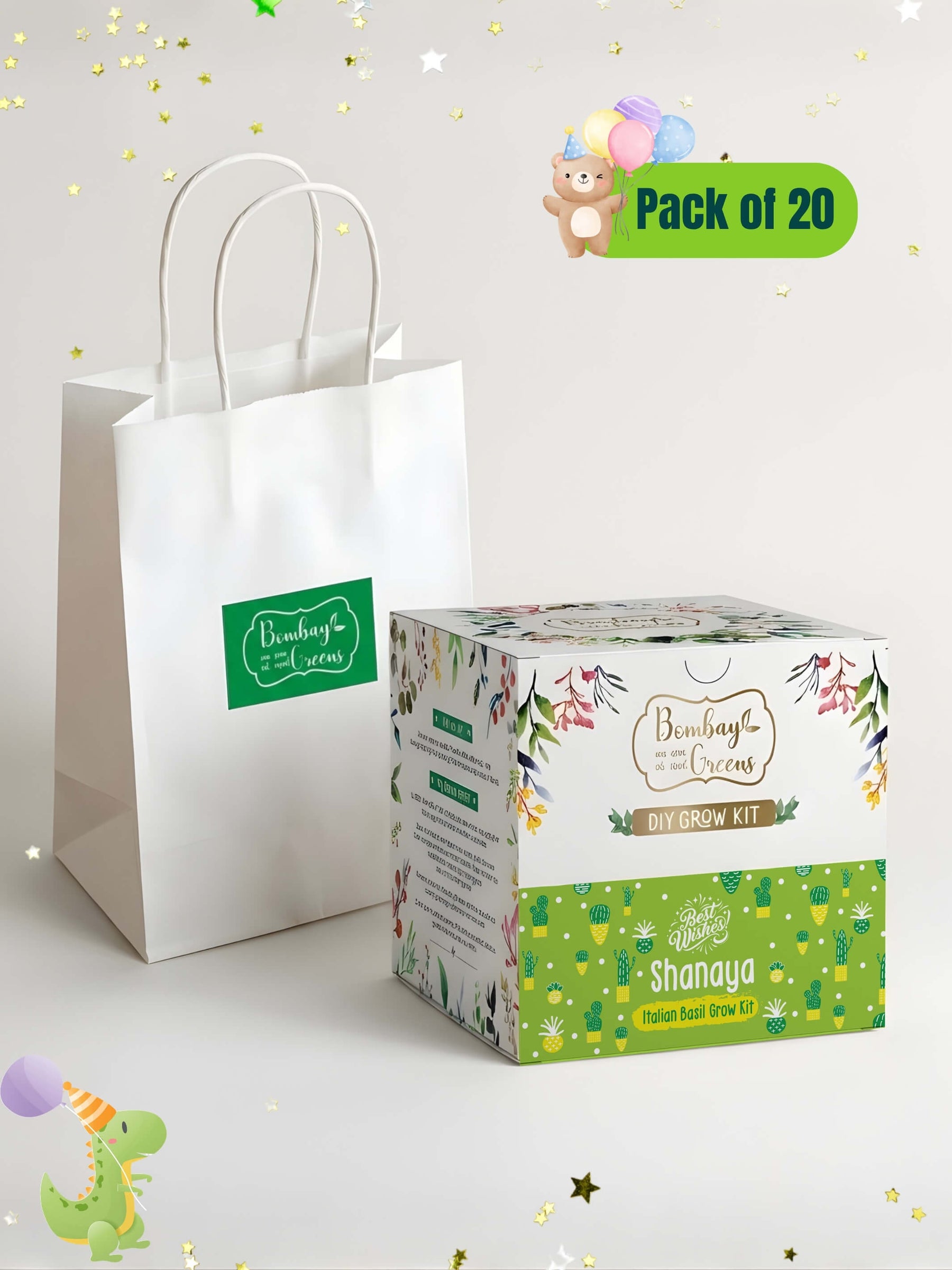 DIY Italian Basil Gardening Kit (Pack of 20) - Customised Gifting