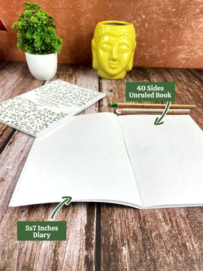 Green Calendar with Seed Pens, Seed Diary & Wooden Stand