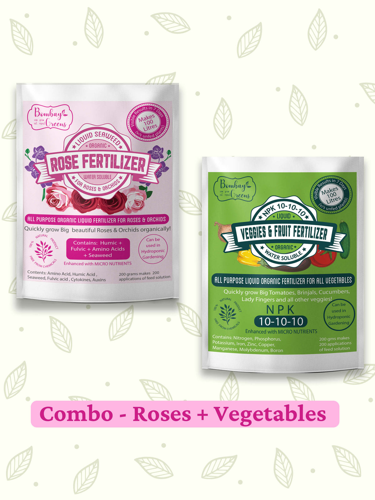 Liquid Organic Fertilizer Combo - Roses & Vegetables