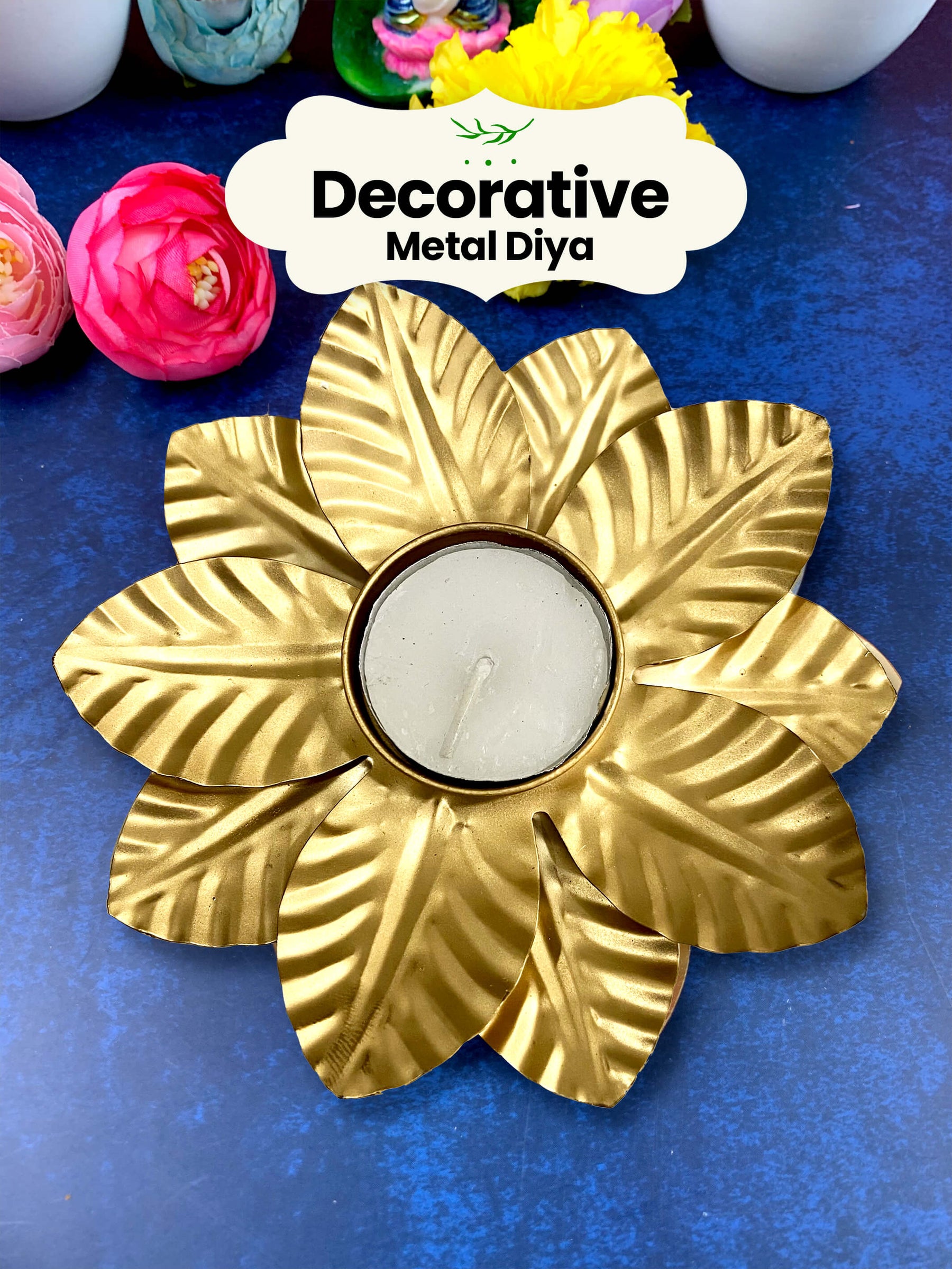 Decorative Metal Diya - Diwali Gift (Pack of 2)