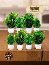 Mini Planters & Pots with Artificial Plants(Set of 8)