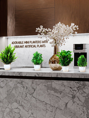 Mini Planters & Pots with Artificial Plants(Set of 8)