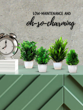 Mini Planters & Pots with Artificial Plants(Set of 8)