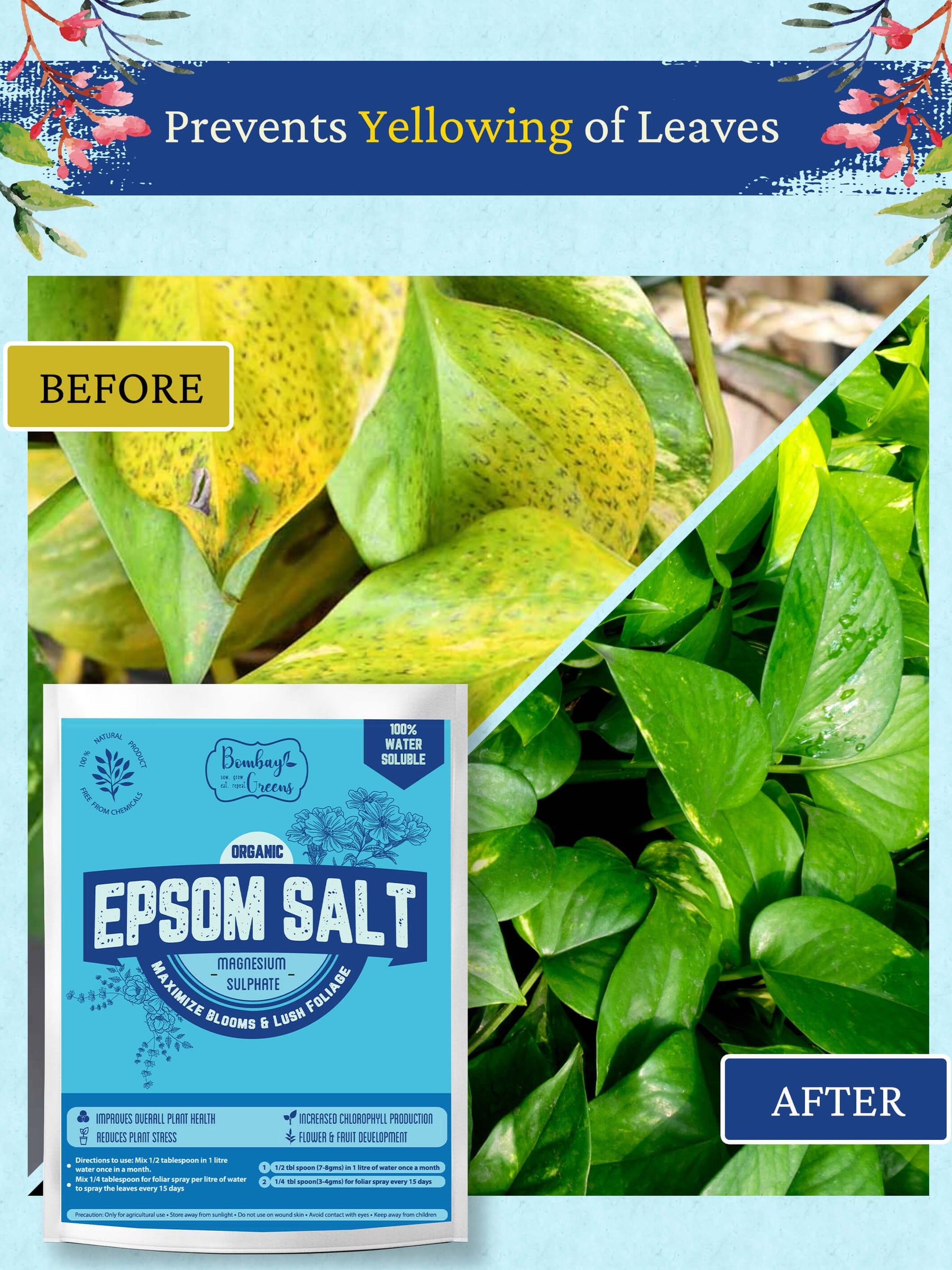 Epsom Salt - Magnesium Sulphate for Better Plant Growth - 400gms