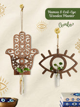 Evil Eye & Hamsa Wooden Test Tube Planters