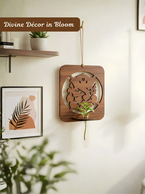 Ganesha Wooden Test Tube Planter - 1pc