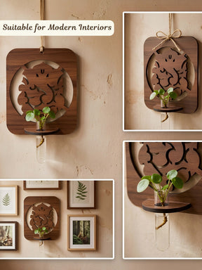 Ganesha Wooden Test Tube Planter - 1pc