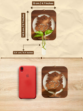 Ganesha Wooden Test Tube Planter - 1pc