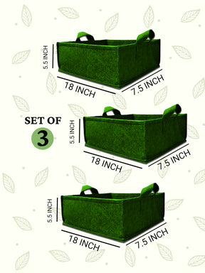 18x7.5x5.5 | Eco-Friendly Geo Fabric - (Combo of 3) - Rectangle