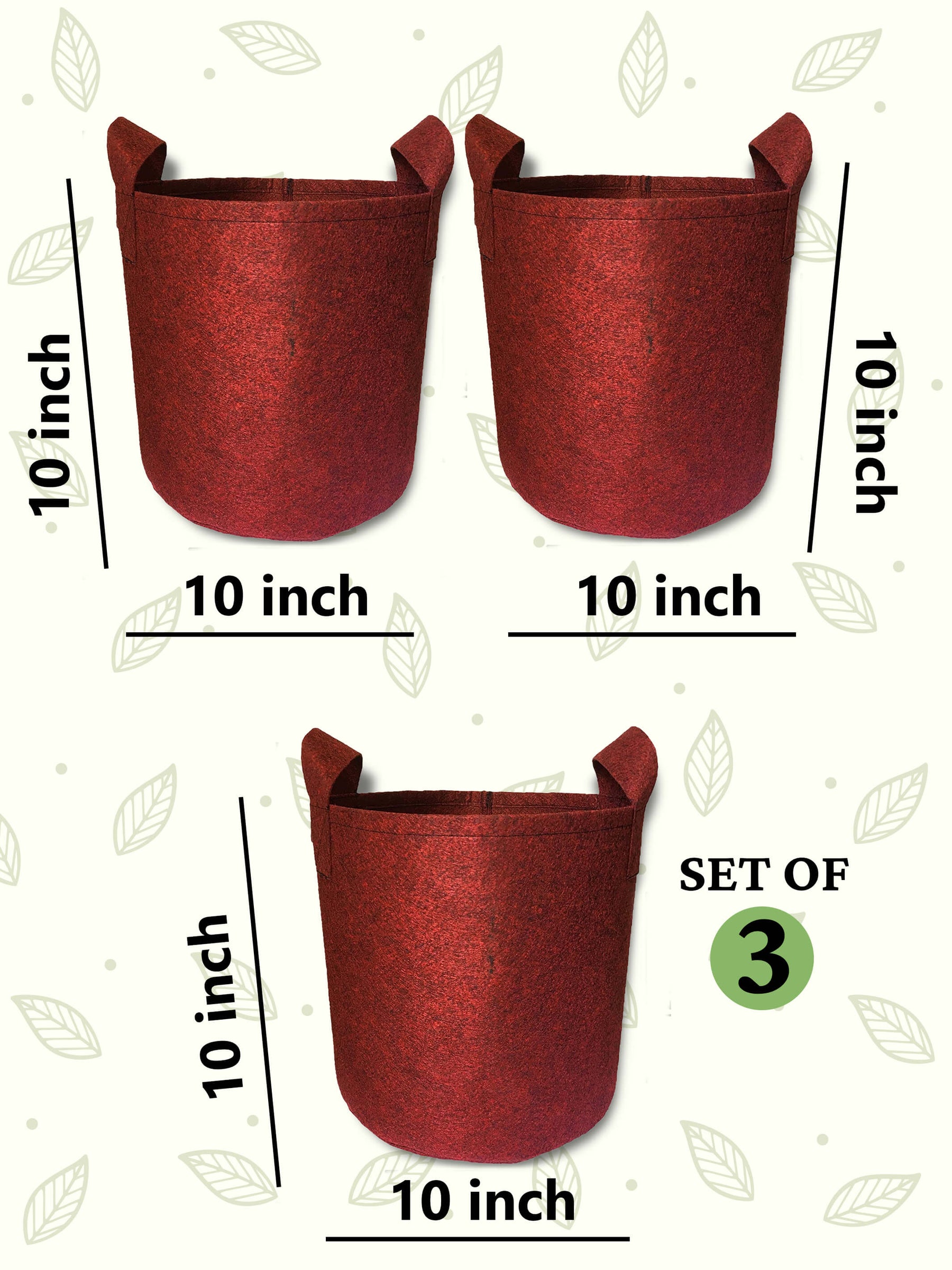 10x10 Grow Bag | Eco-Friendly Geo Fabric - (Combo of 3)