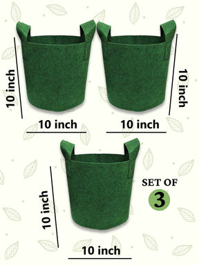 10x10 Grow Bag | Eco-Friendly Geo Fabric - (Combo of 3)