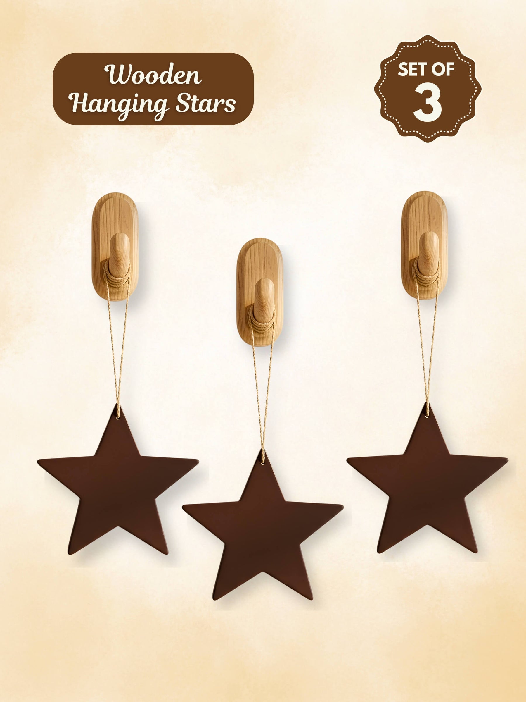 Hanging Wooden Stars