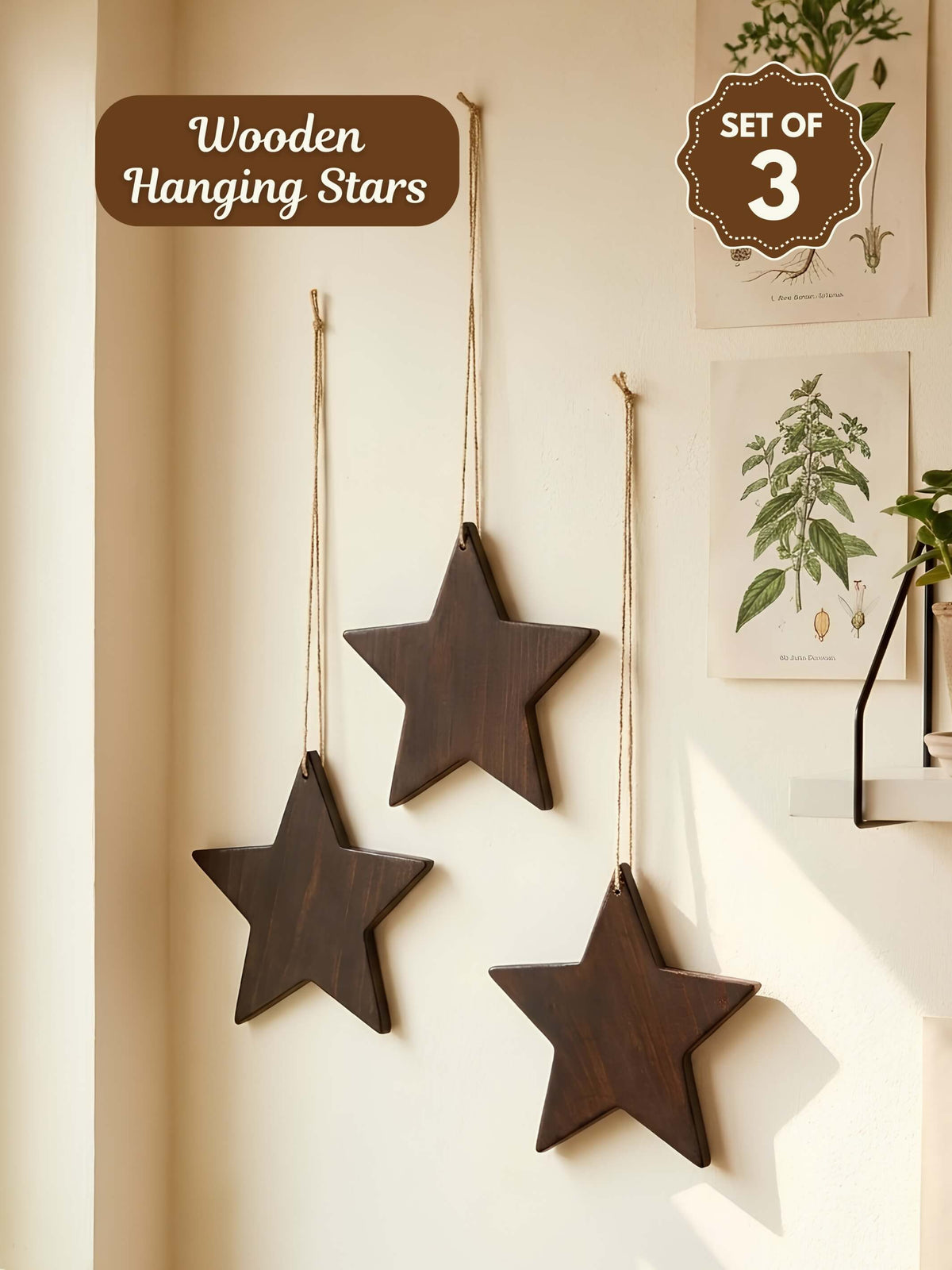 Hanging Wooden Stars