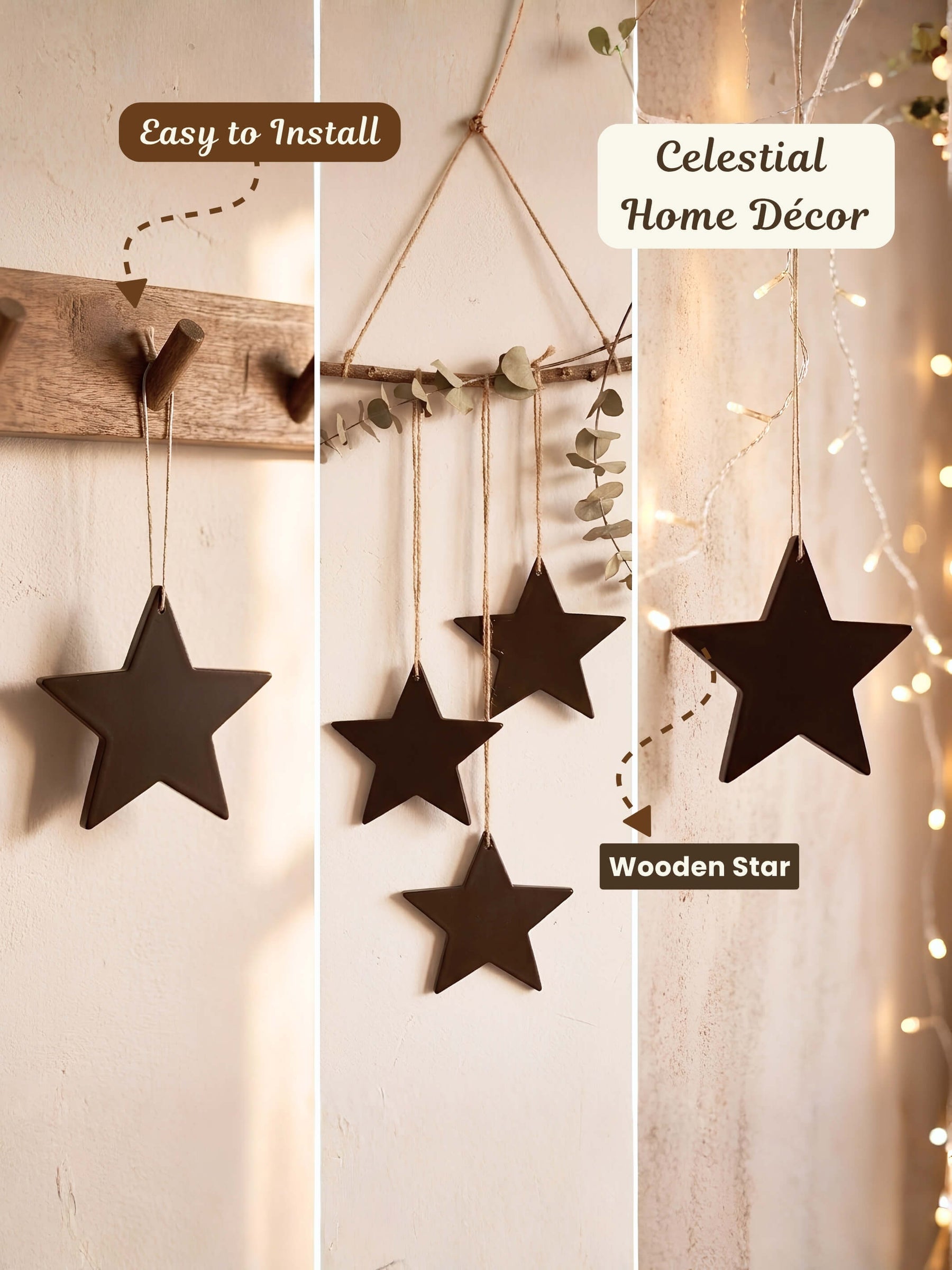 Hanging Wooden Stars