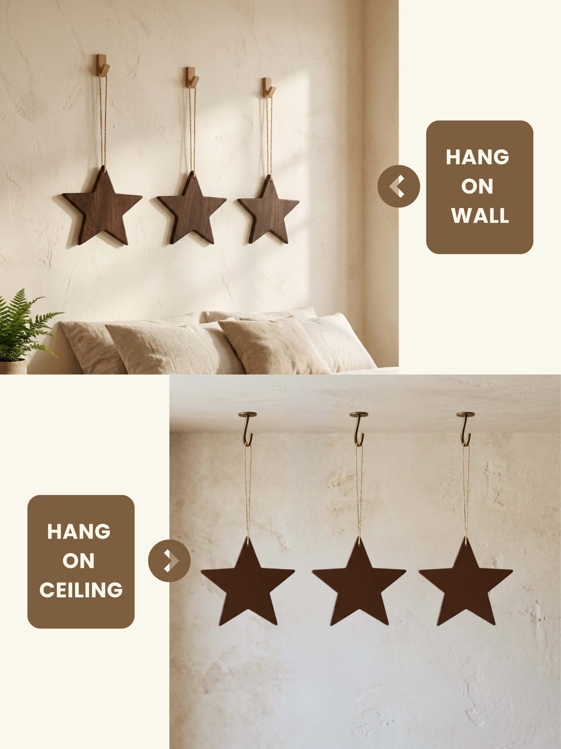 Hanging Wooden Stars