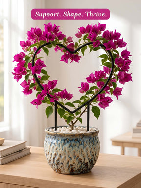 Heart-Shaped Metal Support Ring for Plants - Set of 2