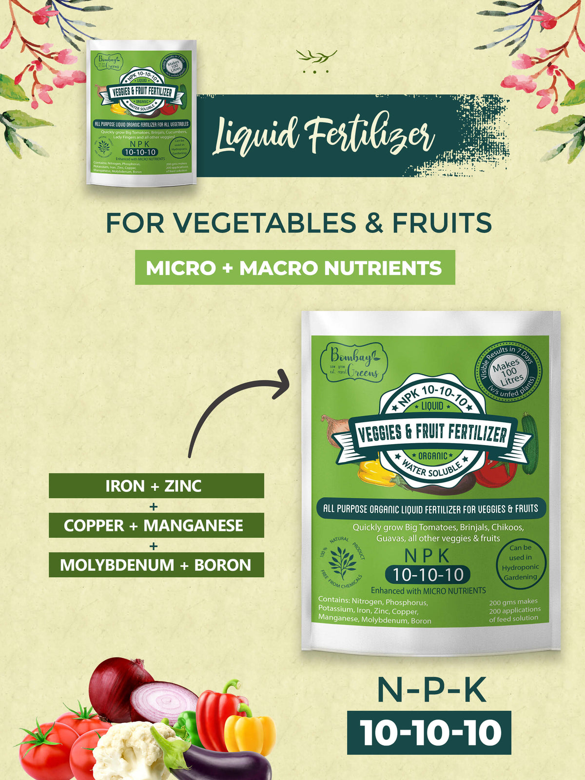 Liquid Fertiliser for all Vegetables & Fruits - Composition