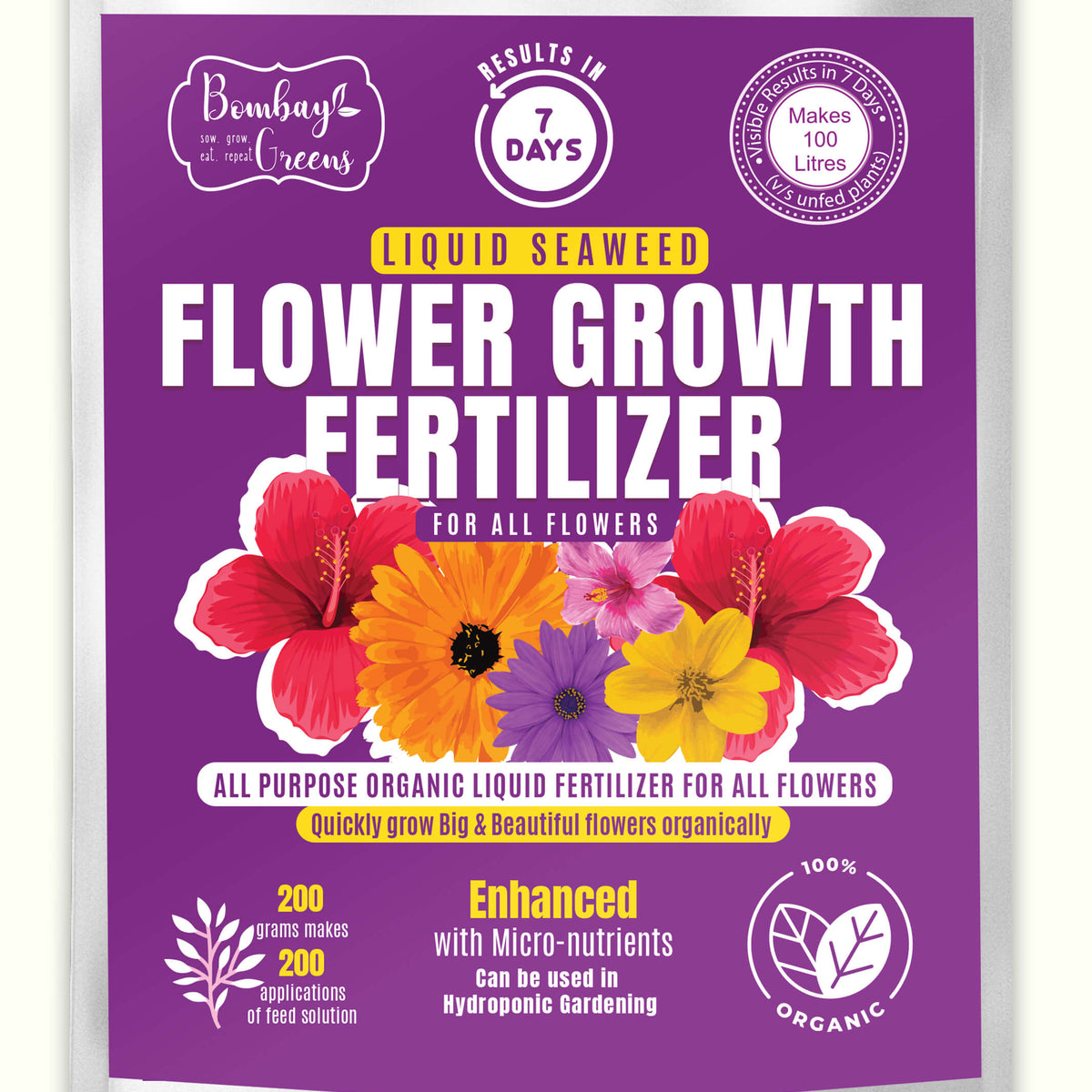 Organic Flower Fertilizer - Liquid Fertilizer for Flowering Plants