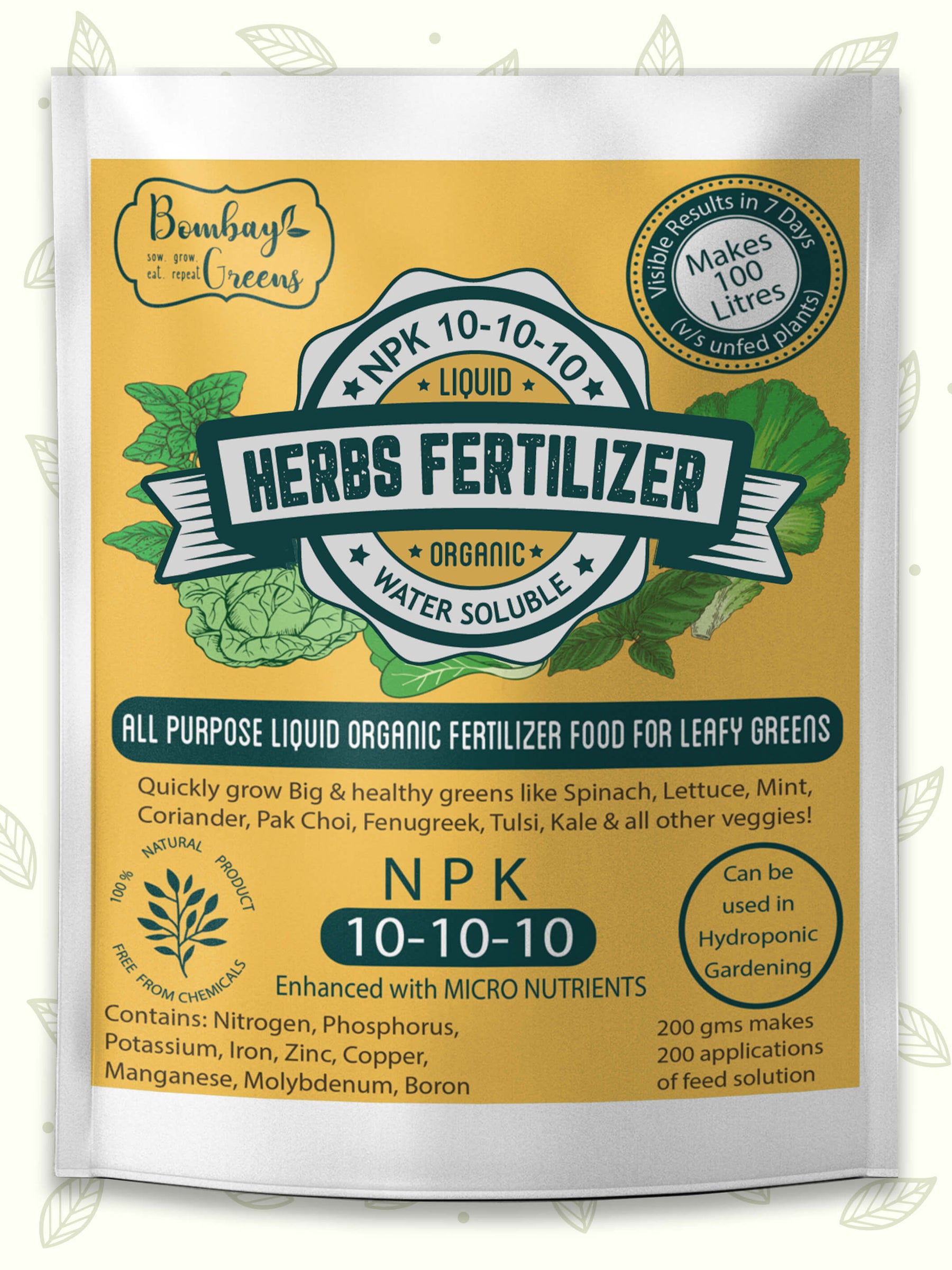 Liquid Fertiliser for Leafy Green Vegetables & Herbs