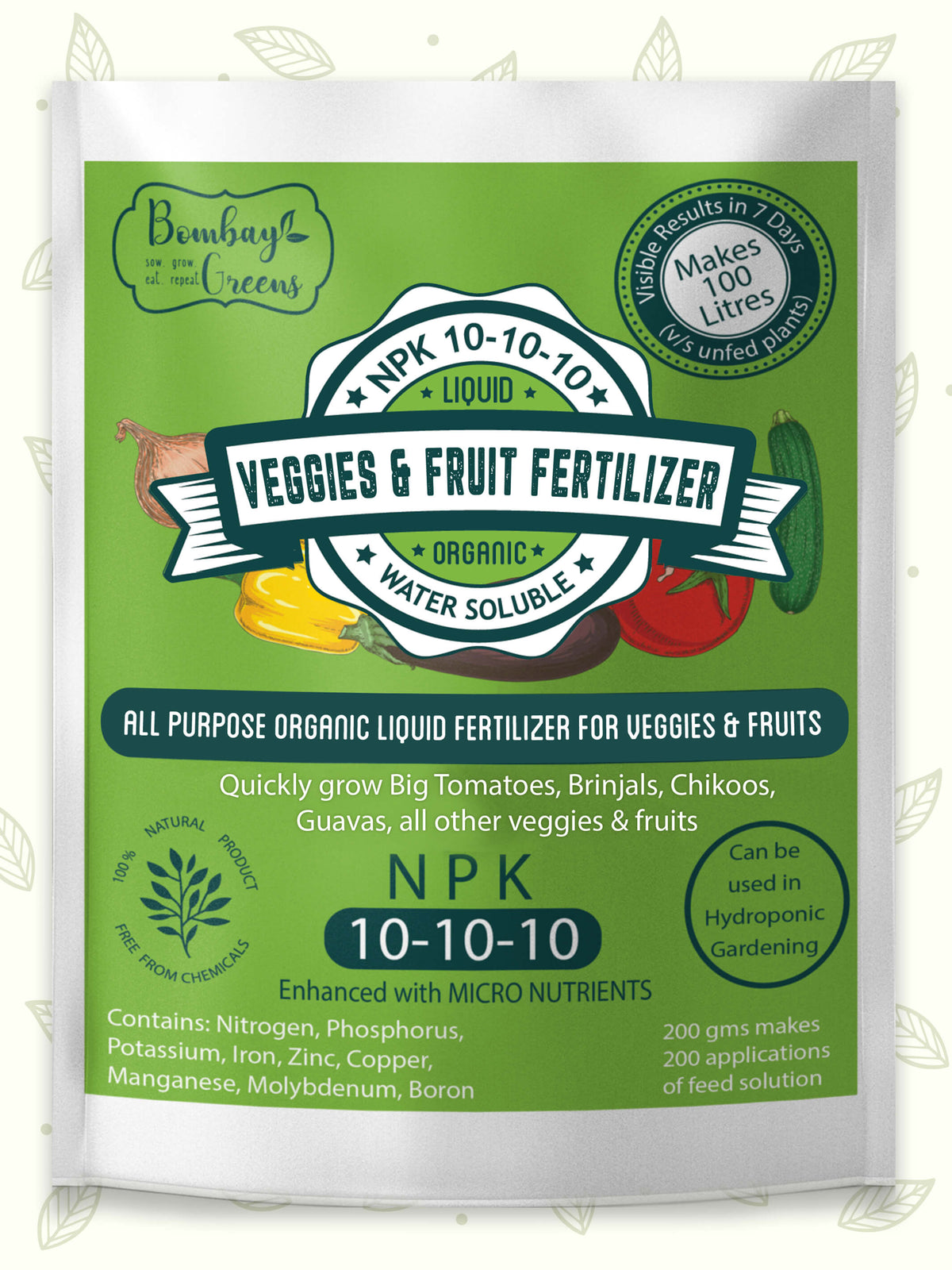 Liquid Organic Fertilizer for Vegetables & Fruits - NPK (10-10-10)