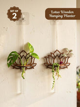 Wooden Lotus Test Tube Planter - Set of 2