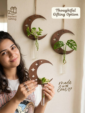 Lunar Wooden Test Tube Planter - Set of 2