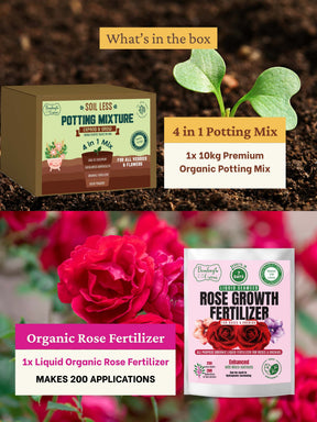 Organic 4-in-1 Soil-Less Potting Mix with Cocopeat, Vermiculite, Neem Powder & Natural Fertilizer