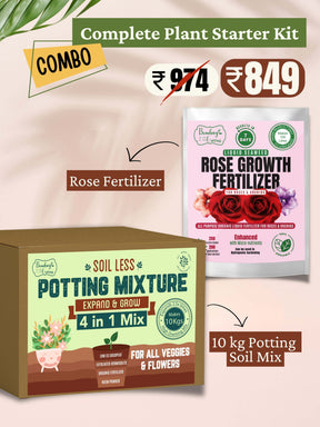 Organic 4-in-1 Soil-Less Potting Mix with Cocopeat, Vermiculite, Neem Powder & Natural Fertilizer