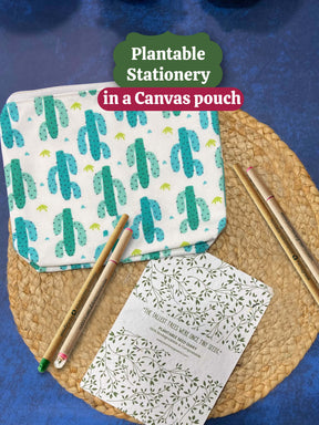 Plantable Stationery - Canvas Pouch, Seed Pen & Pencil