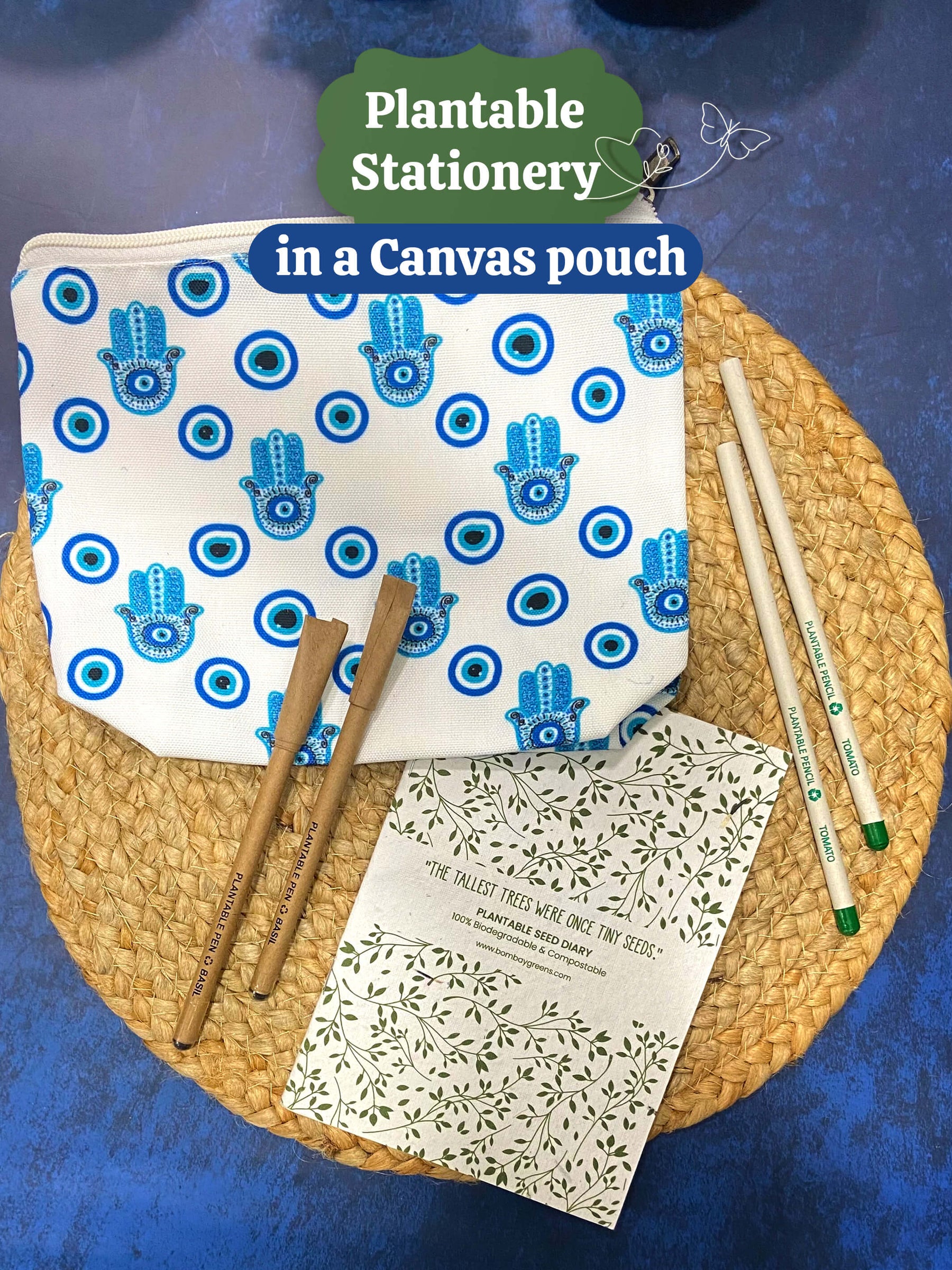 Plantable Stationery - Canvas Pouch, Seed Pen & Pencil