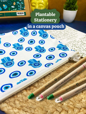 Plantable Stationery - Canvas Pouch, Seed Pen & Pencil