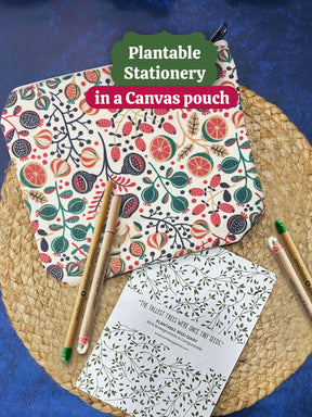 Plantable Stationery - Canvas Pouch, Seed Pen & Pencil