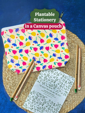 Plantable Stationery - Canvas Pouch, Seed Pen & Pencil