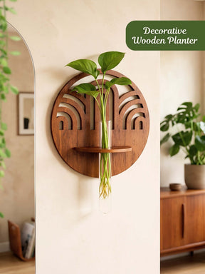 Decorative Wooden Wall Planter - 1 pc