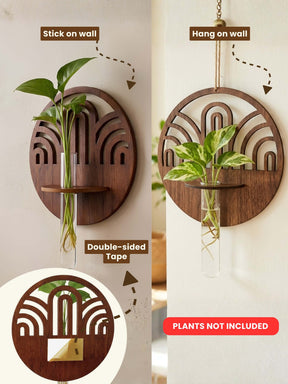 Decorative Wooden Wall Planter - 1 pc