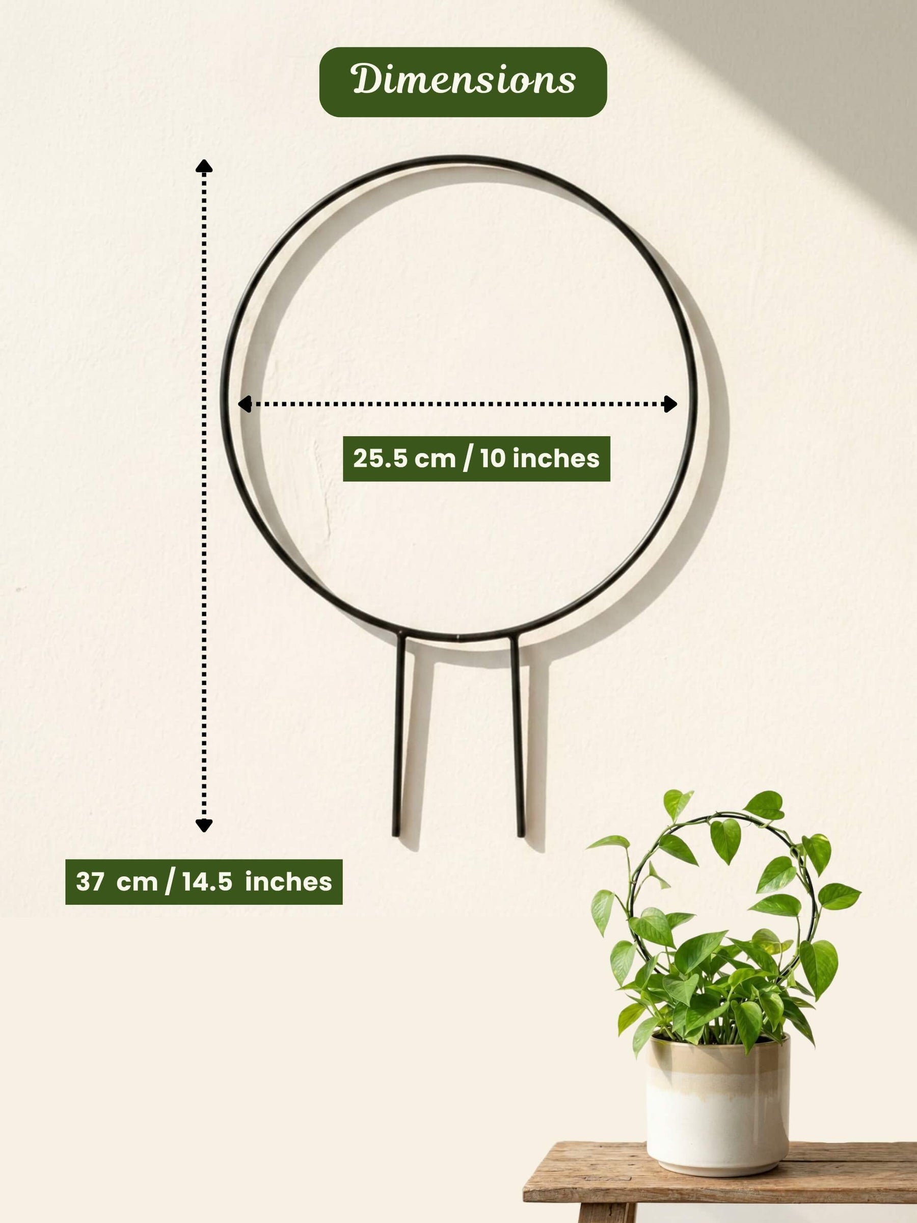 Round Metal Support Ring for Plants - Set of 2