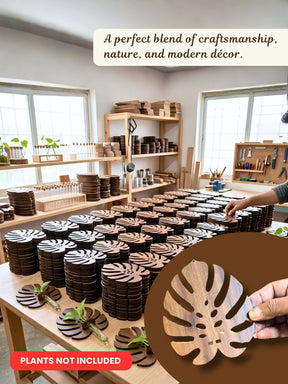 Wooden Monstera Wall Planter - 100 pcs