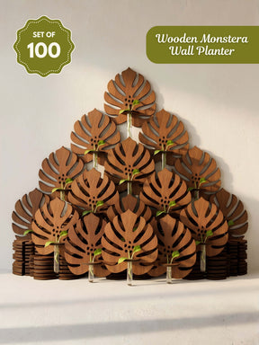 Wooden Monstera Wall Planter - 100 pcs