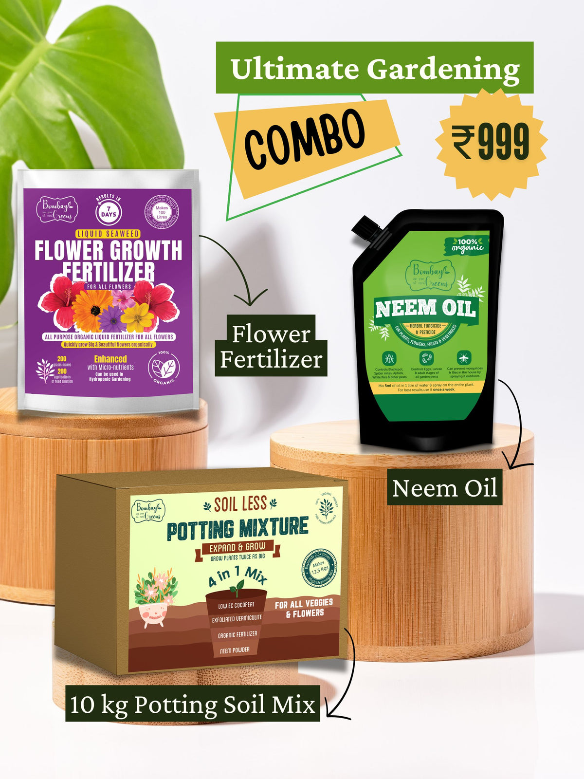 Beginners Kit for Gardening - Organic Soil, Fertilizer, Neem Oil