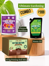 Beginners Kit for Gardening - Organic Soil, Fertilizer, Neem Oil