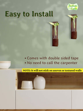 Test Tube Wall Planter with Wooden Holder (set of 2)